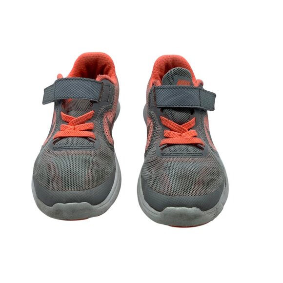 Nike Revolution 3 Running Shoes Child 12 Gray Orange Lightweight Sneakers - Picture 2 of 6